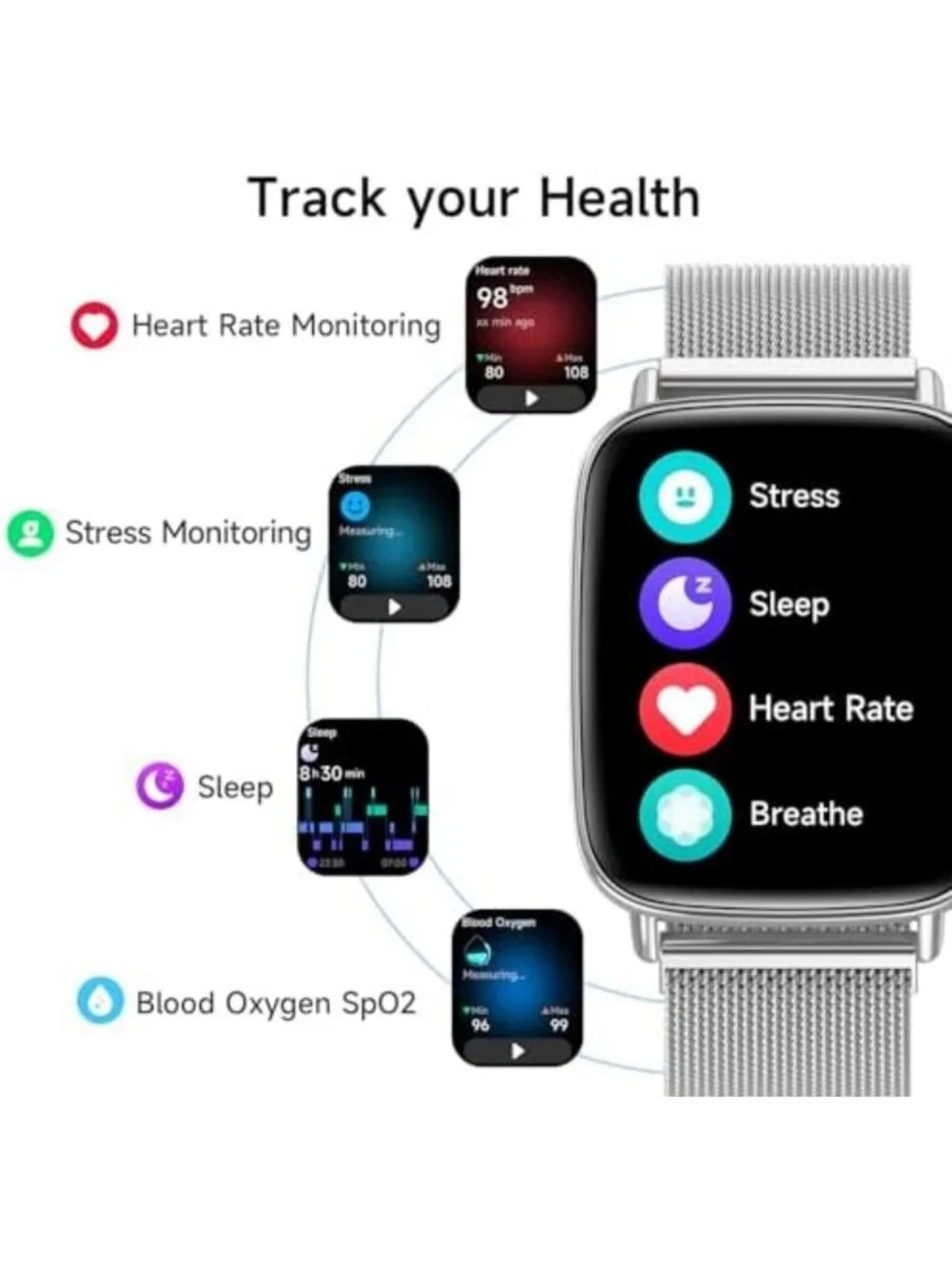 HD Smartwatch for Men & Women, 1.85